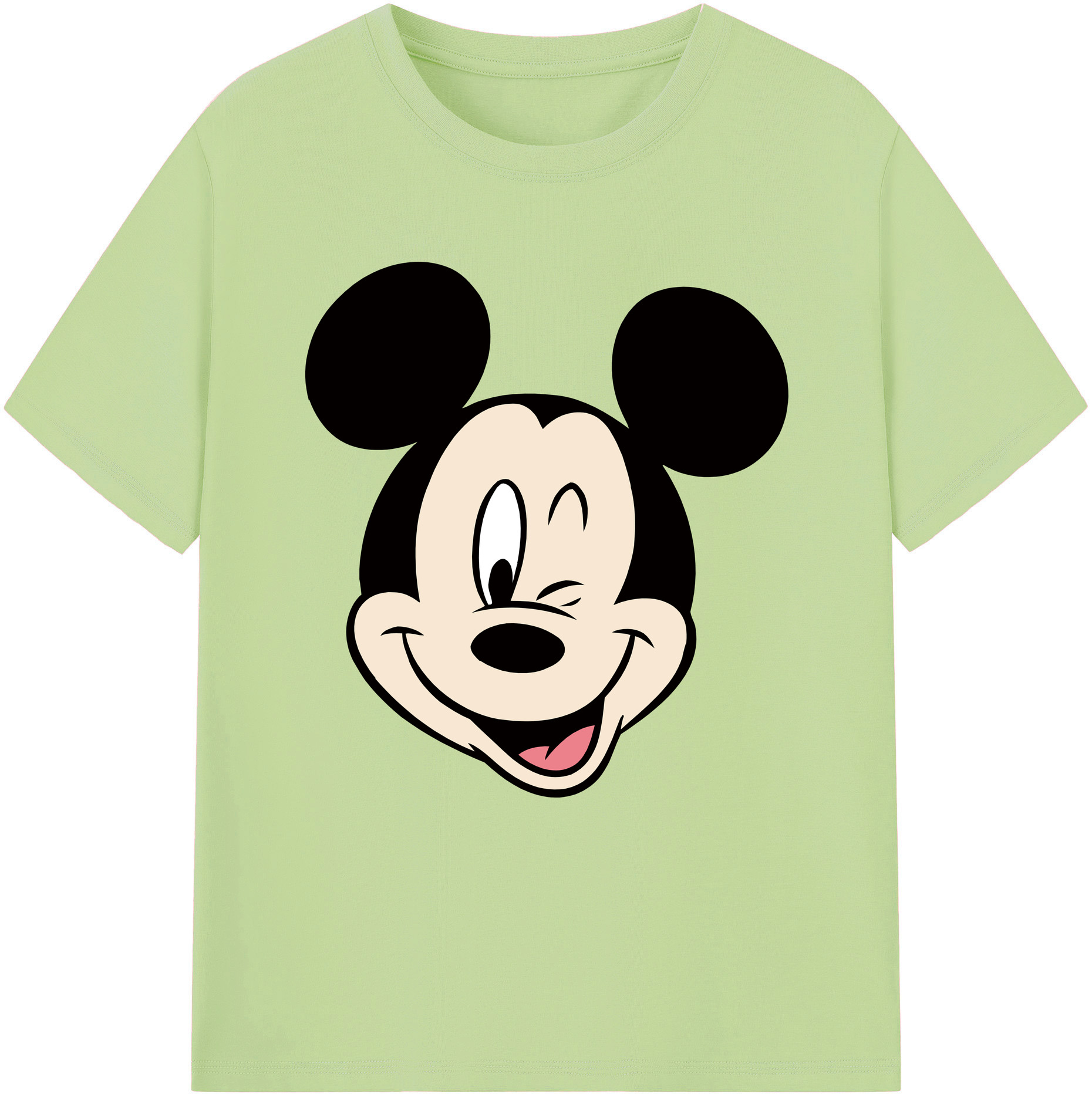 （画像用） ミッキーマウス Mickey Mouse 綿100％半袖Tシャツ（フロントプリント）